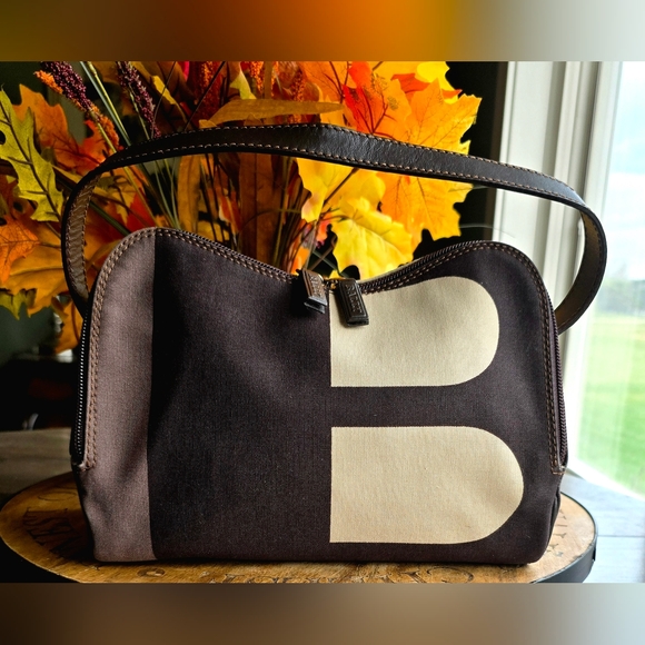 Bally Handbags - Bally Rare Canvas Abstract B-Logo Small Shoulder Handbag